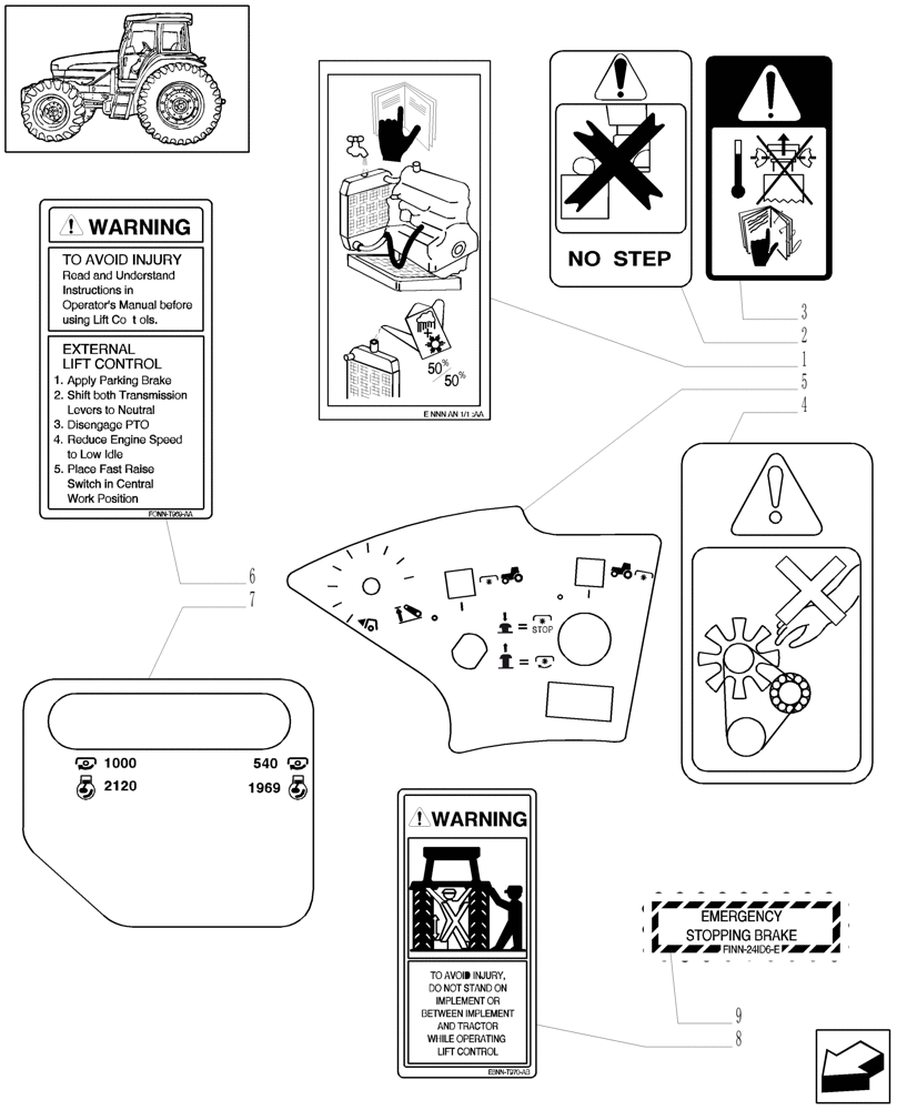 Схема запчастей Case IH MXM130 - (1.98.0[04]) - DECALS (13) - DECALS