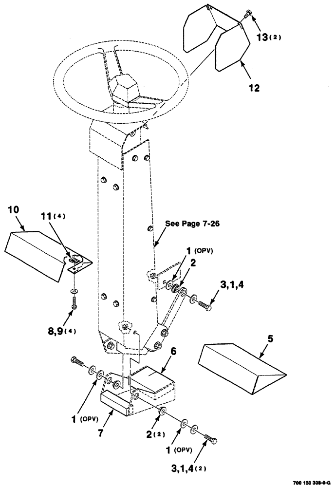 Схема запчастей Case IH 8860 - (07-24) - STEERING COLUMN SHIELDS AND MOUNTING ASSEMBLY (41) - STEERING