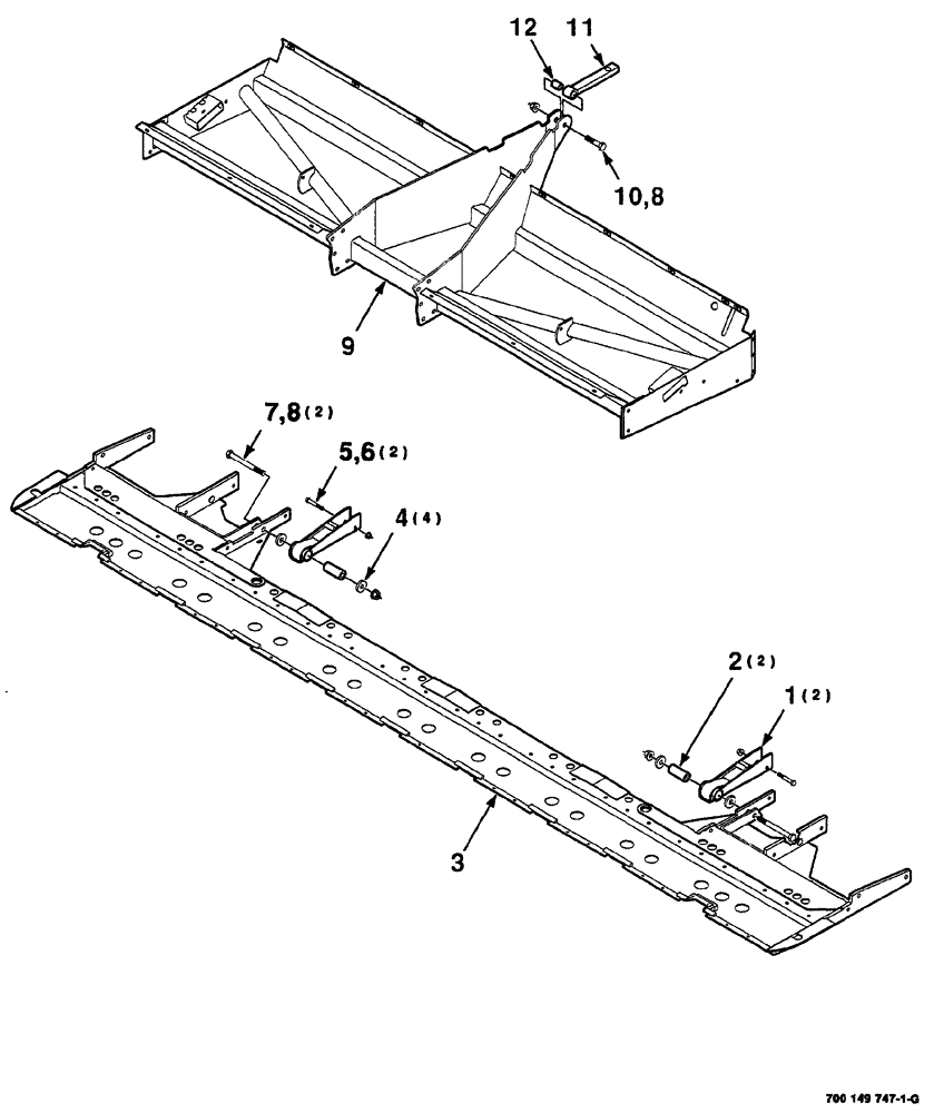 Схема запчастей Case IH 725 - (07-002) - HEADER FRAME ASSEMBLY (58) - ATTACHMENTS/HEADERS