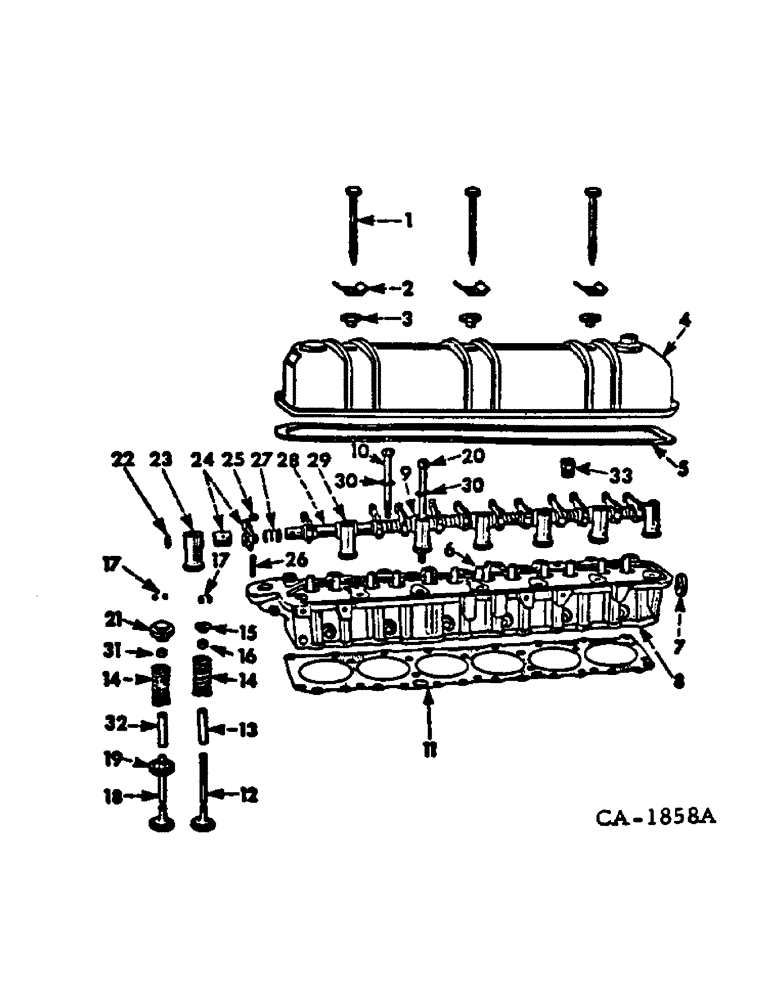 Схема запчастей Case IH C-282 - (C-16) - CYLINDER HEAD AND RELATED PARTS 