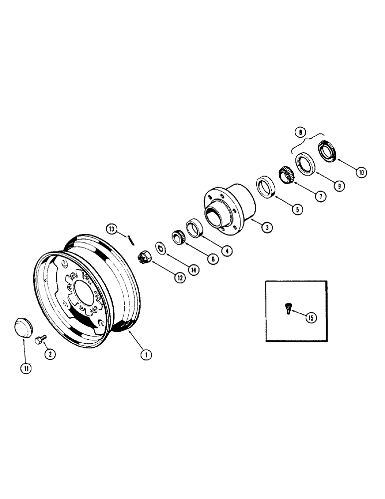 Схема запчастей Case IH 1175 - (094) - FRONT WHEEL AND HUB, 6 BOLT HUB (06) - POWER TRAIN