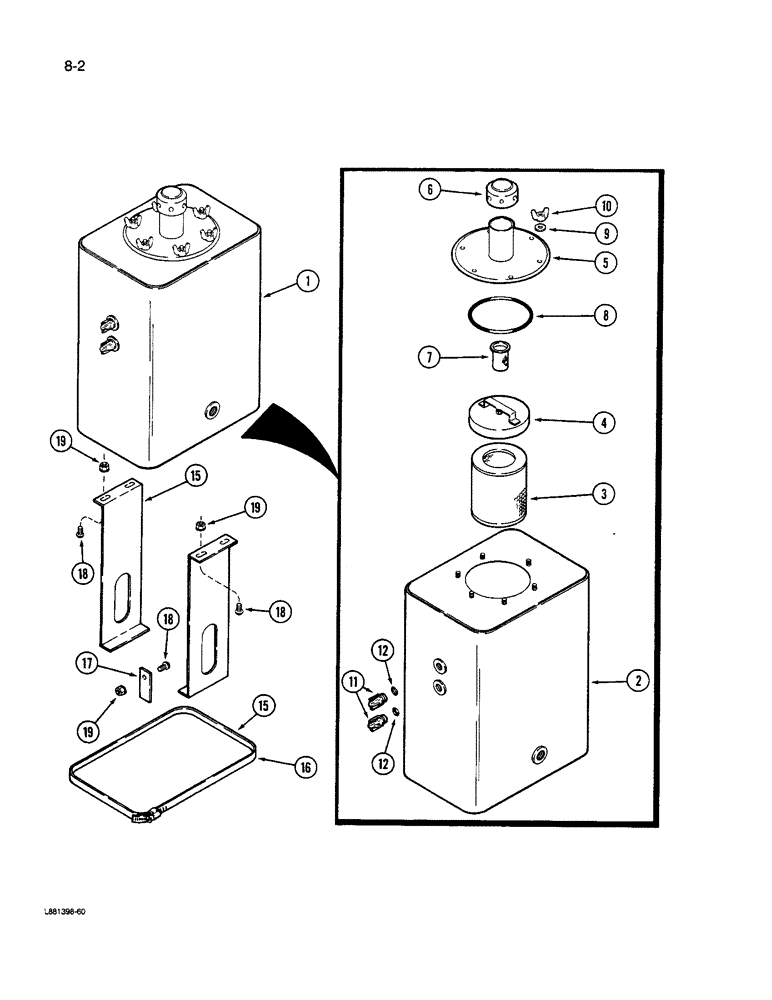 Схема запчастей Case IH 1640 - (8-02) - HYDRAULIC RESERVOIR (07) - HYDRAULICS