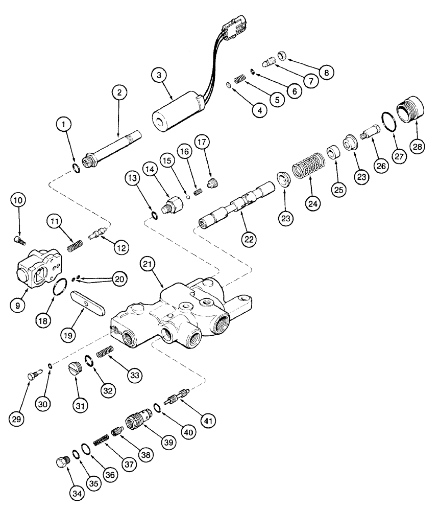 Схема запчастей Case IH 7220 - (8-040) - HITCH VALVE ASSEMBLY (08) - HYDRAULICS