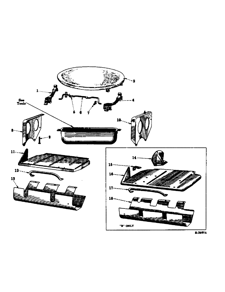 Схема запчастей Case IH FARMALL B - (120) - CHASSIS, SEAT AND PLATFORM (12) - CHASSIS