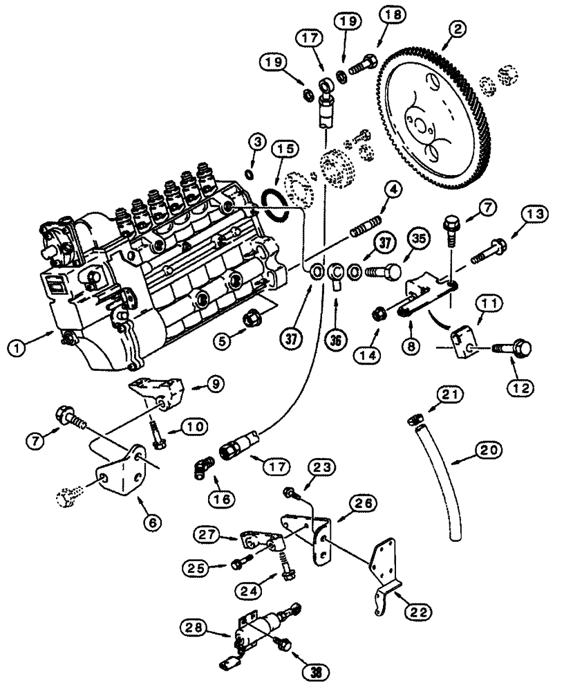 Схема запчастей Case IH 8950 - (3-022) - FUEL INJECTION PUMP AND DRIVE, 6TA-830 EMISSIONS CERTIFIED, 8950 TRACTOR ONLY (03) - FUEL SYSTEM