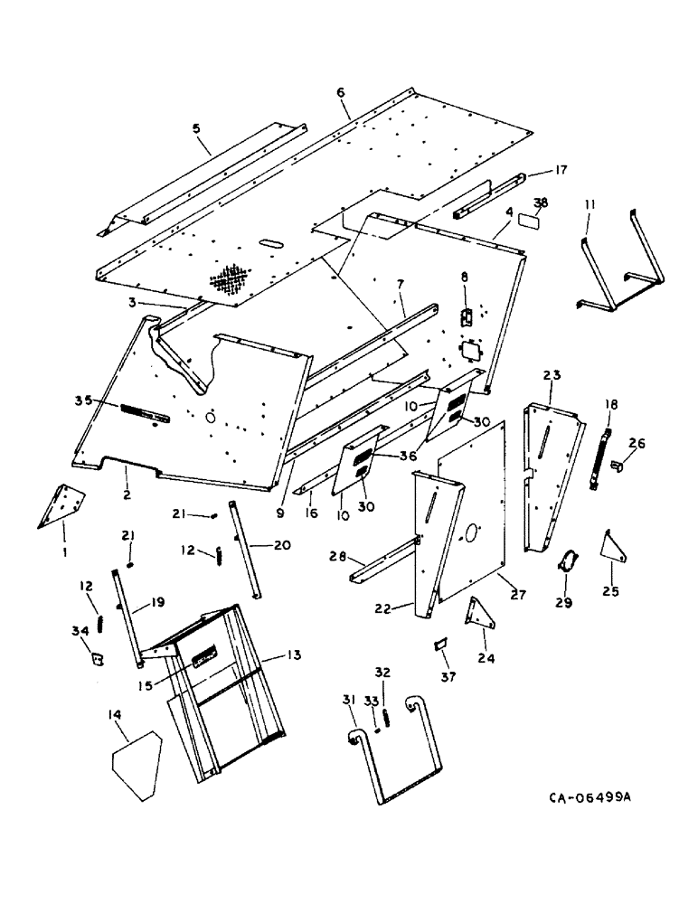 Схема запчастей Case IH 1470 - (20-04) - SEPARATOR, SEPARATOR HOOD AND SERVICE LADDER Separation