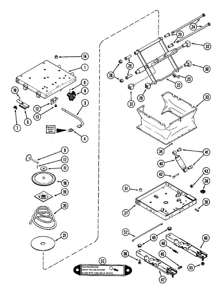 Схема запчастей Case IH 1896 - (9-362) - CLOTH SEAT, WITH ISOLATOR (09) - CHASSIS/ATTACHMENTS