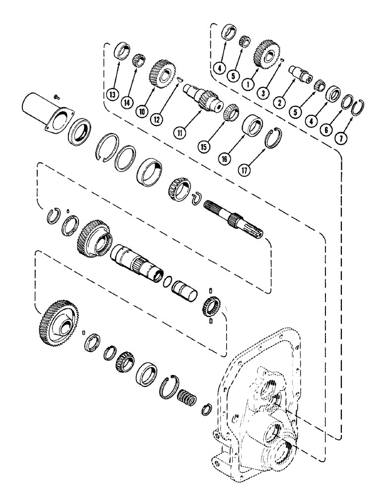 Схема запчастей Case IH 2096 - (6-228) - PTO IDLER GEARS AND SHAFTS, DUAL SPEED, 540 - 1000 RPM (06) - POWER TRAIN