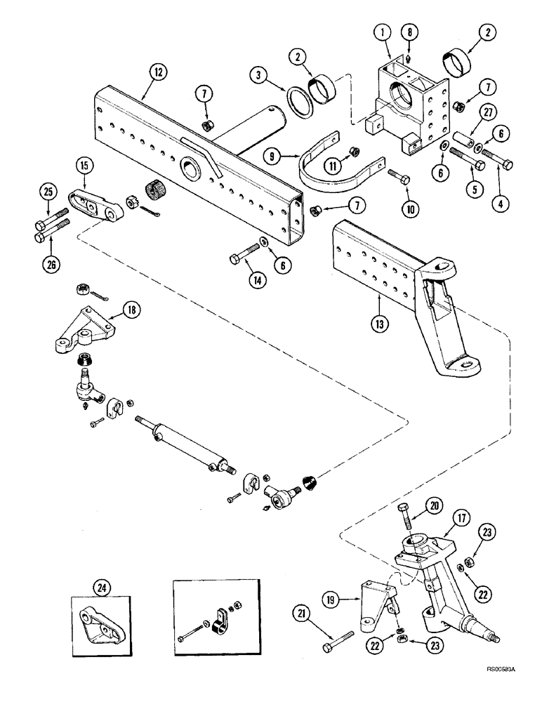 Схема запчастей Case IH 1680 - (5-14) - ADJUSTABLE STEERING AXLE (04) - STEERING