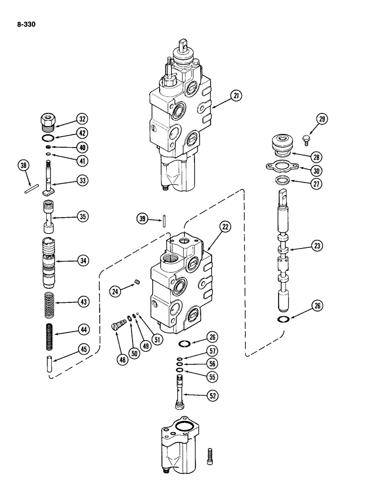 Схема запчастей Case IH 2094 - (8-330) - REMOTE CONTROL VALVE, ADD ON FOR THIRD CIRCUIT, WITH LOAD CHECK (08) - HYDRAULICS