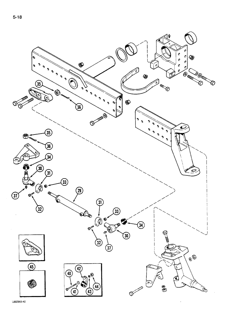 Схема запчастей Case IH 1680 - (5-018) - ADJUSTABLE STEERING AXLE (CONTD) (04) - STEERING