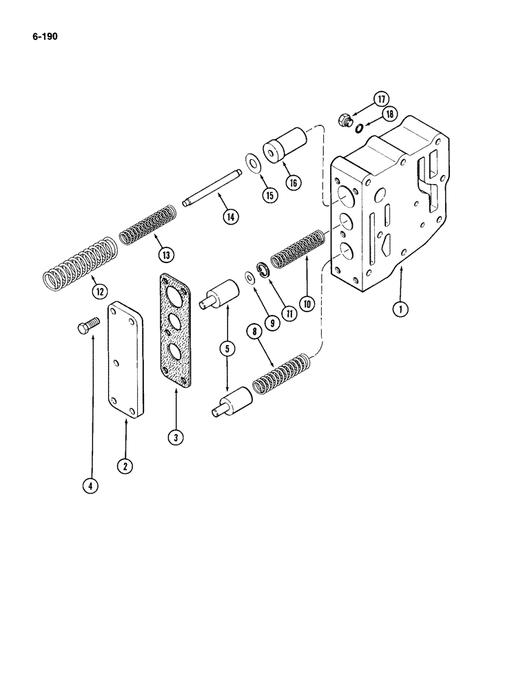 Схема запчастей Case IH 4994 - (6-190) - REGULATOR VALVE ASSEMBLY (06) - POWER TRAIN