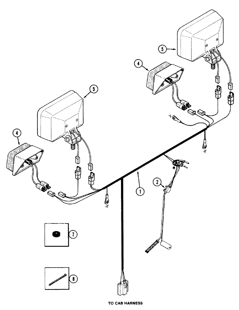 Схема запчастей Case IH 2594 - (4-14) - REAR COMPONENT HARNESS (04) - ELECTRICAL SYSTEMS