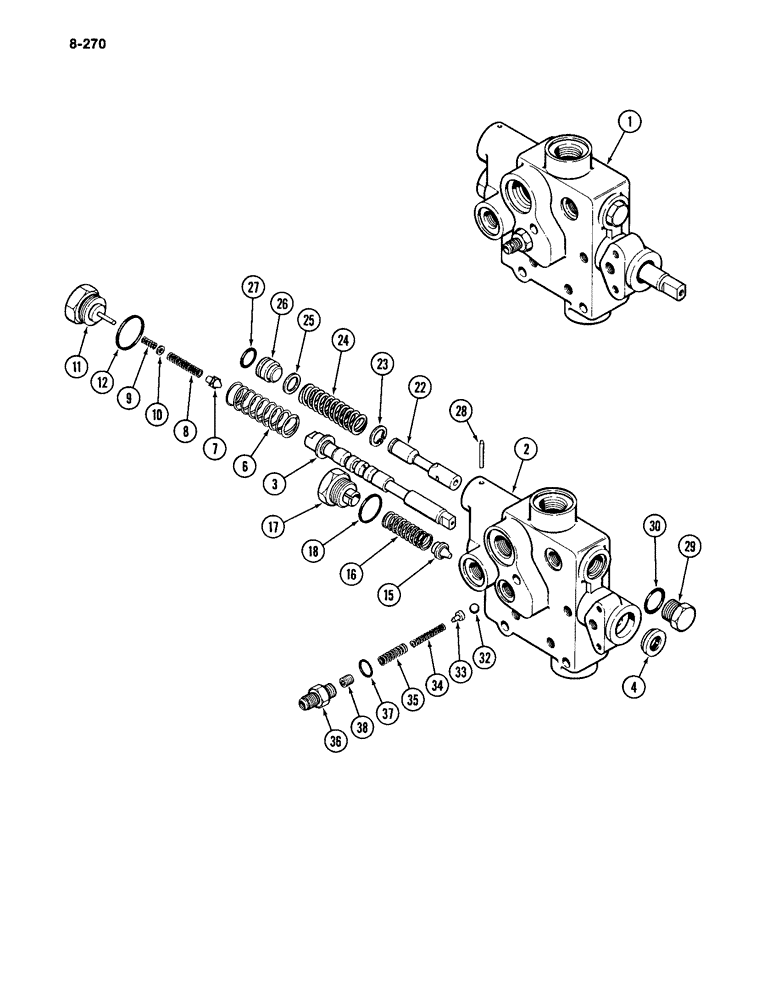 Схема запчастей Case IH 4994 - (8-270) - PRESSURE REGULATOR VALVE ASSEMBLY (08) - HYDRAULICS