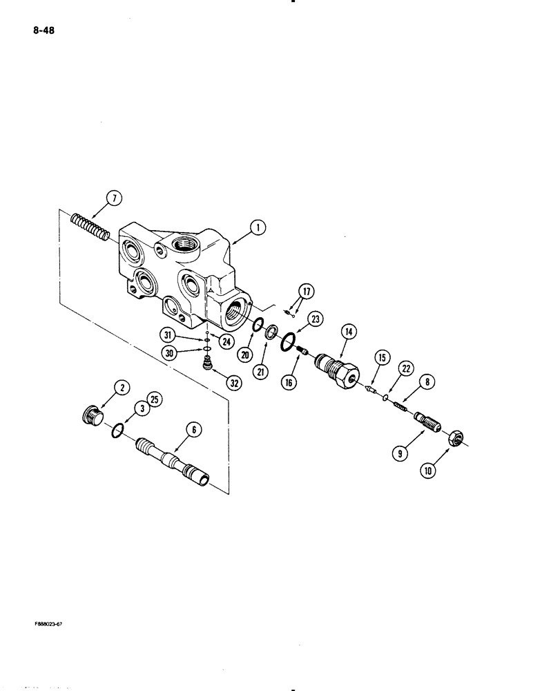 Схема запчастей Case IH 9110 - (8-48) - HYDRAULIC REMOTE VALVE INLET, WITH PRIORITY VALVE (08) - HYDRAULICS