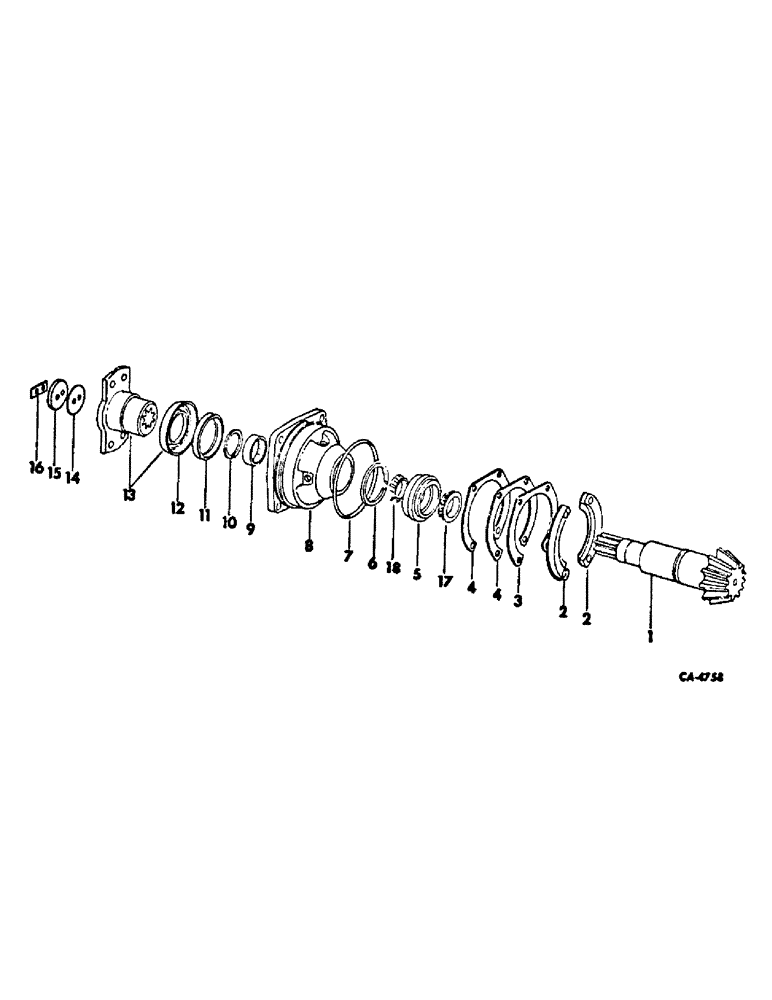 Схема запчастей Case IH 4786 - (07-23) - DRIVE TRAIN, REAR PINION BEARING (04) - Drive Train