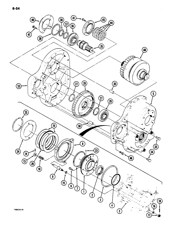 Схема запчастей Case IH 9170 - (6-54) - PTO ASSEMBLY (06) - POWER TRAIN