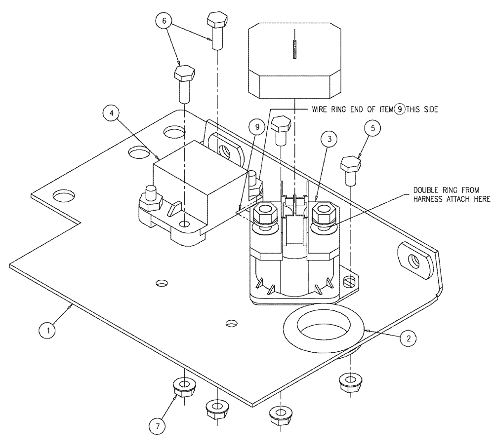 Схема запчастей Case IH 3210 - (03-036) - SOLENOID MOUNT ASSEMBLY (01) - ENGINE