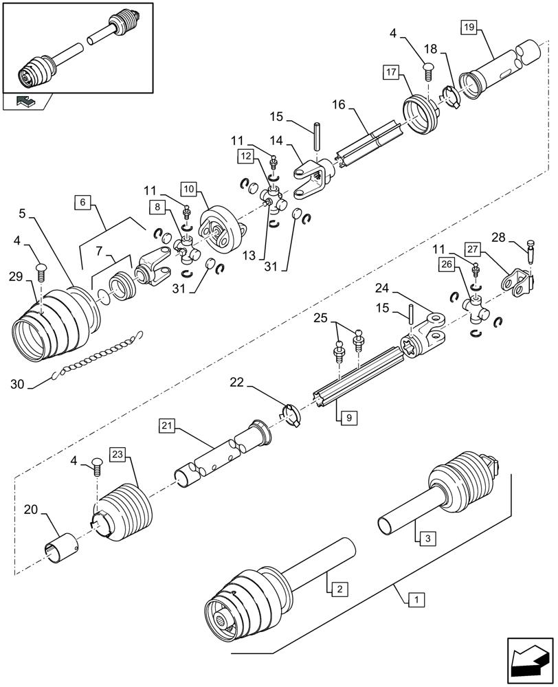 Схема запчастей Case IH LBX432R - (01.02[01]) - POWER TAKE-OFF, FRONT - C527 (01) - POWER TAKE OFF