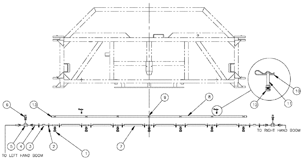 Схема запчастей Case IH 3185 - (09-039) - 75 CENTER, 3 - BOOM SHUTOFF, 20" NOZZLE SPACING Liquid Plumbing