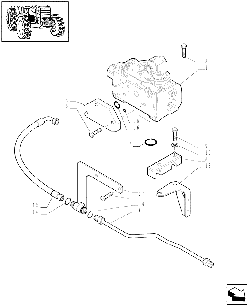 Схема запчастей Case IH PUMA 180 - (1.32.8[07]) - PUMPS FOR HYDRAULIC SYSTEM AND LIFT - PRIORITY VALVE AND PIPES (03) - TRANSMISSION