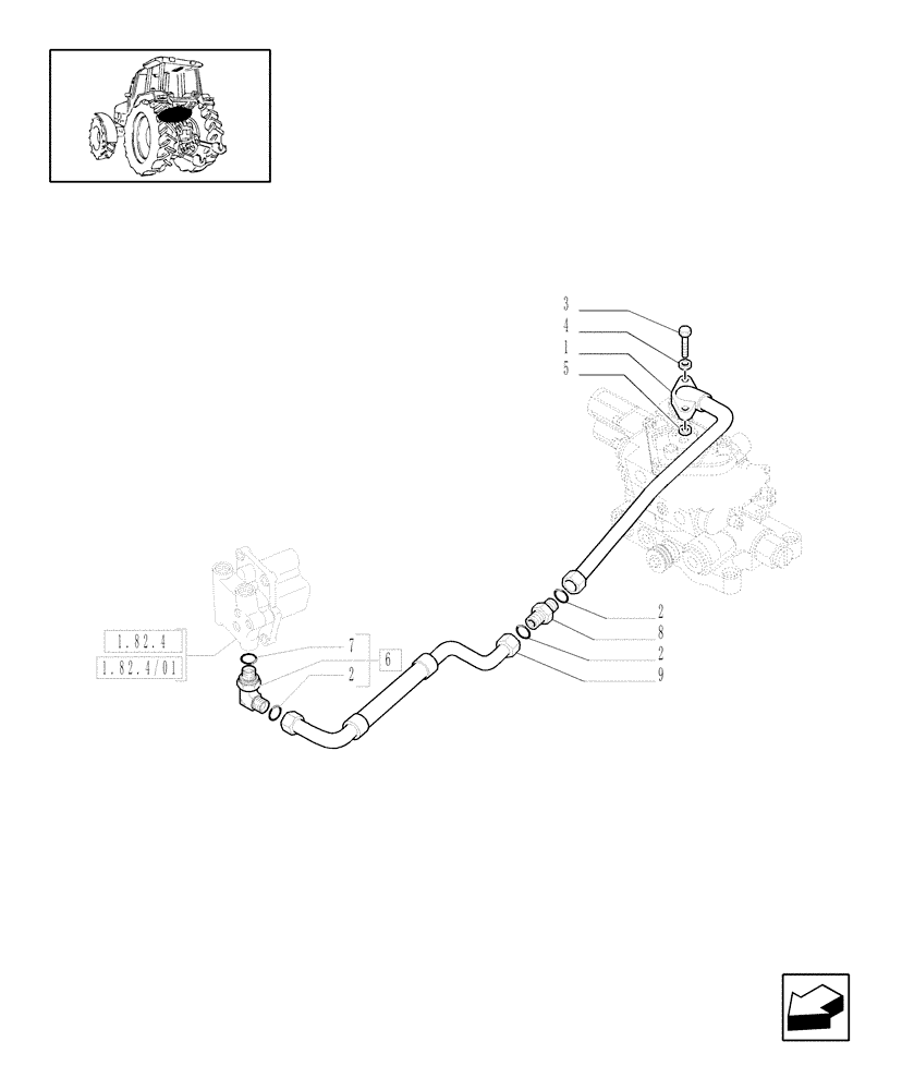 Схема запчастей Case IH MAXXUM 140 - (1.82.1/09[02]) - EDC WITH TWO EXTERNAL CYLINDERS (50MM.) FOR APUH - LIFTER, LINES (VAR.331841) (07) - HYDRAULIC SYSTEM