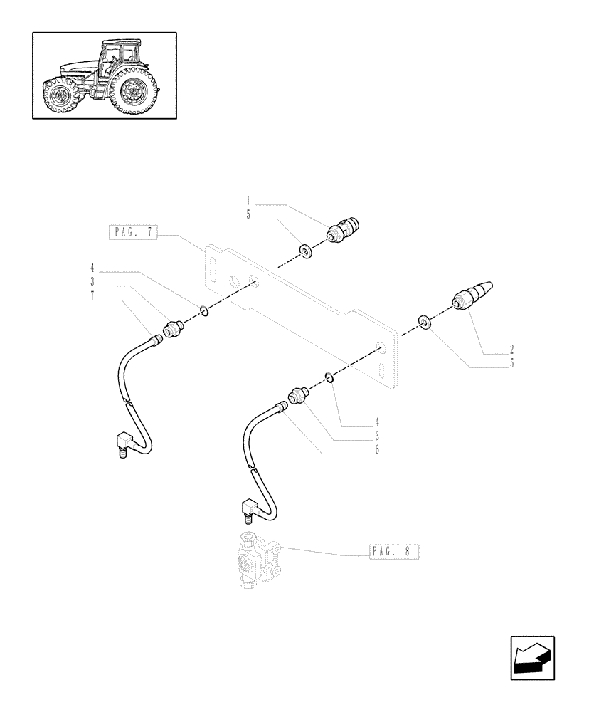 Схема запчастей Case IH MXU115 - (1.68.6[09]) - (VAR.178-242-243-385-448) TRAILER AIR BRAKE - QUICK-FIT CONNECTIONS AND PIPES (05) - REAR AXLE