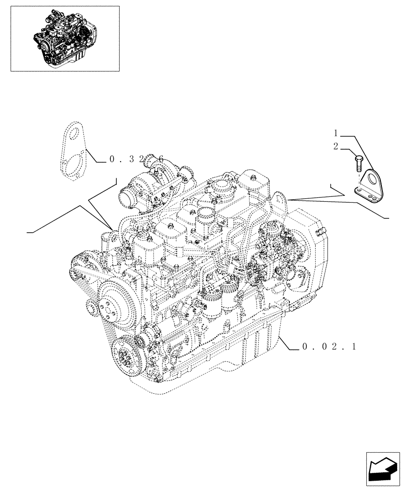 Схема запчастей Case IH F4GE0684G D600 - (0.45.0[01]) - HOOKS - ENGINE (504035165) 