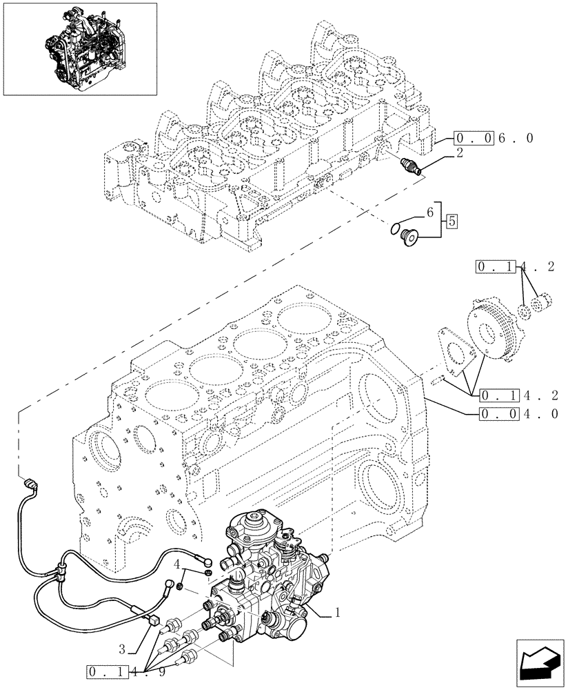 Схема запчастей Case IH JX1085C - (0.14.0[01]) - INJECTION PUMP (01) - ENGINE