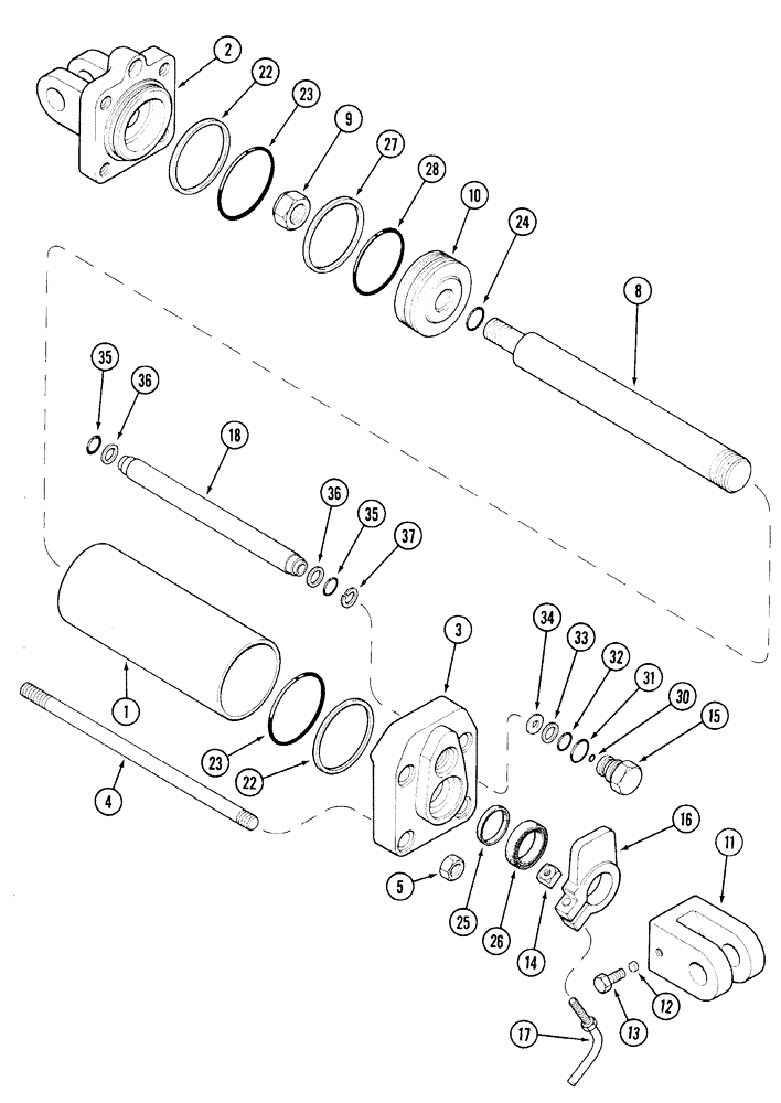 Схема запчастей Case IH 450 - (8-4) - HYDRAULIC CYLINDER, ADJUSTABLE LANDING 