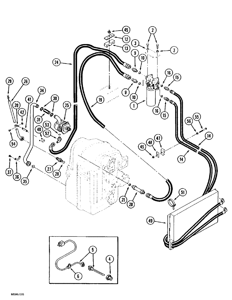 Схема запчастей Case IH 9390 - (6-118) - TRANSMISSION LUBRICATION, TRANSMISSION TO COOLER, SYNCHROSHIFT TRACTOR (06) - POWER TRAIN