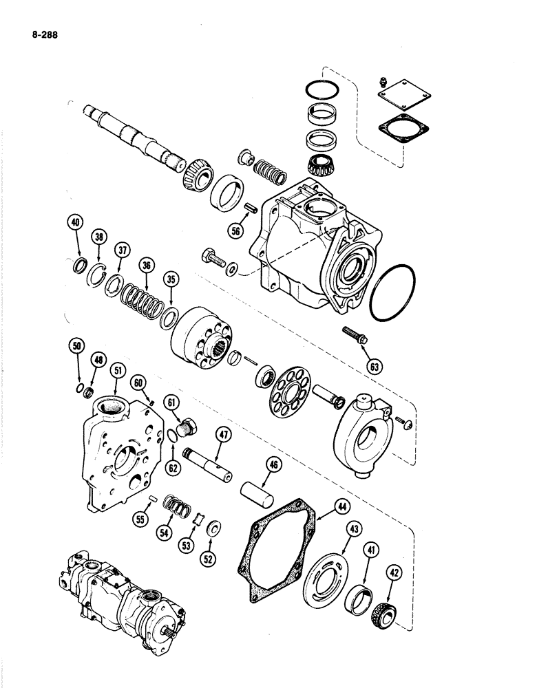 Схема запчастей Case IH 4894 - (8-288) - TRIPLE HYDRAULIC PUMP ASSEMBLY (08) - HYDRAULICS