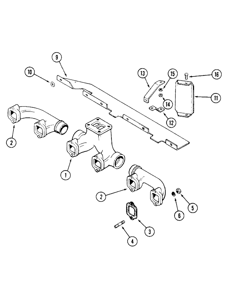 Схема запчастей Case IH 4694 - (2-020) - EXHAUST MANIFOLD, 504BDTI DIESEL ENGINE (02) - ENGINE