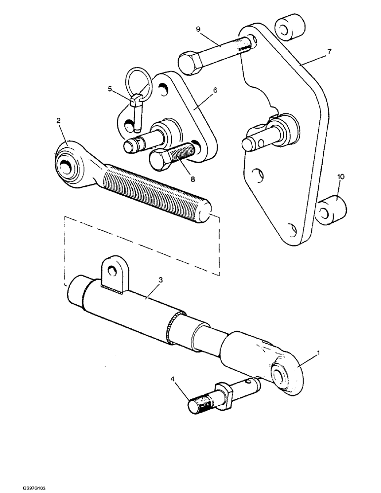 Схема запчастей Case IH 1210 - (9-012) - LINKAGE STABILIZERS, TELESCOPIC, 1210G, 1210G FOUR-WHEEL DRIVE AND 1212G TRACTORS (09) - CHASSIS/ATTACHMENTS