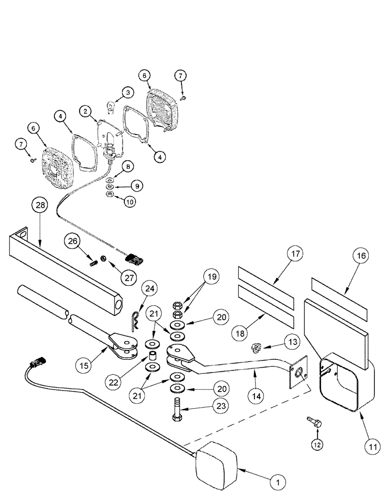 Схема запчастей Case IH 2344 - (04-45) - LAMP ASSY - FLASHERS, SIDE - ASN JJC0174400 (06) - ELECTRICAL