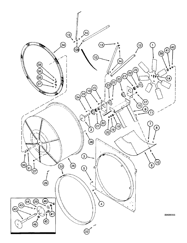 Схема запчастей Case IH 2144 - (2-10) - ROTARY AIR SCREEN, PRIOR TO COMBINE P.I.N. JJC0172845 (01) - ENGINE