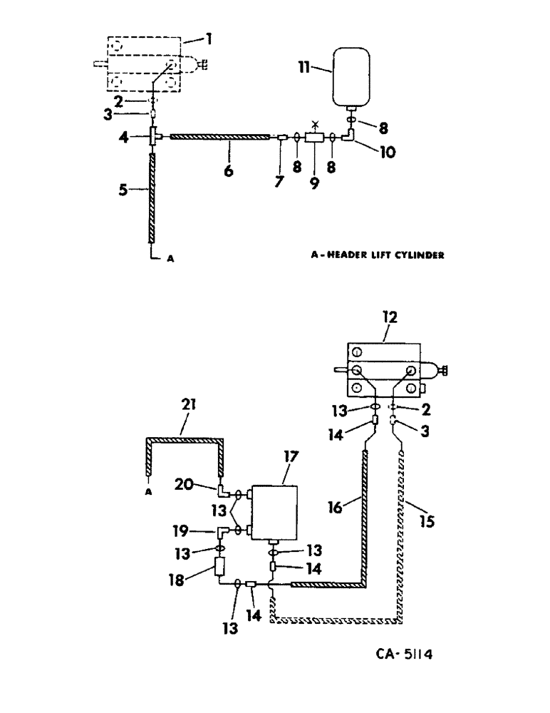 Схема запчастей Case IH 715 - (10-11) - HYDRAULICS, HYDRAULIC DIAGRAM, ACCUMULATOR AND AUTOMATIC HEADER CONTROL (07) - HYDRAULICS