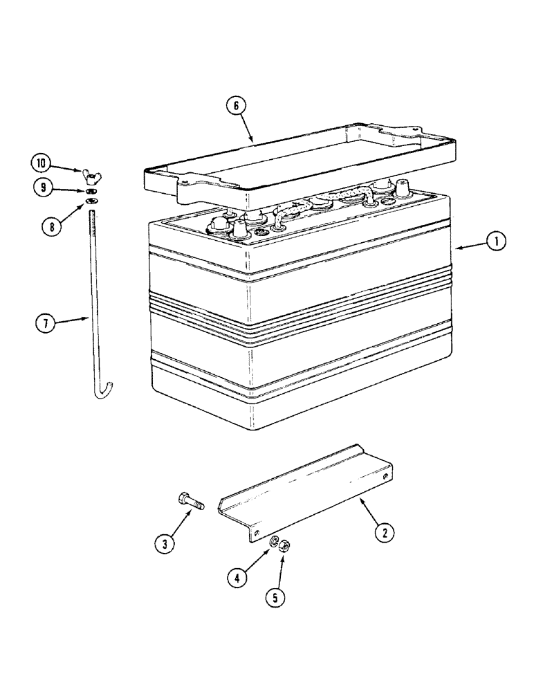 Схема запчастей Case IH 1294 - (4-54) - BATTERY AND SUPPORT BRACKET (04) - ELECTRICAL SYSTEMS