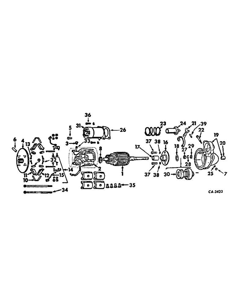 Схема запчастей Case IH 95 - (08-09) - ELECTRICAL, CRANKING MOTOR, DELCO REMY, SERIAL NUMBER 1012 AND ABOVE (06) - ELECTRICAL