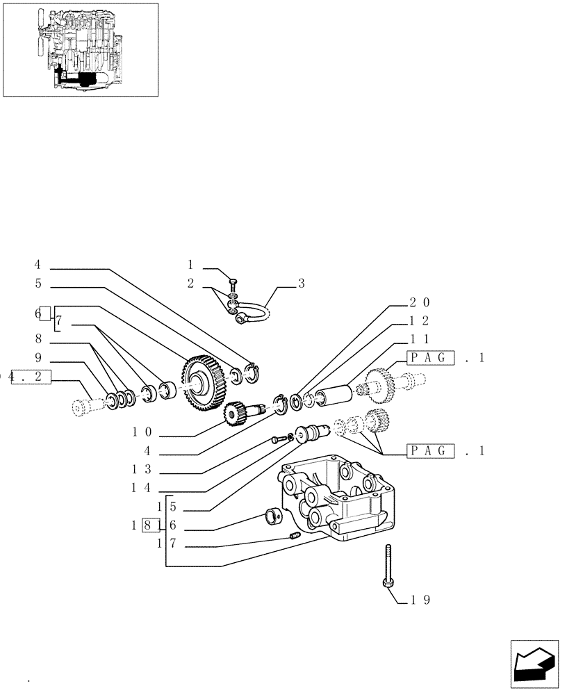 Схема запчастей Case IH JX75 - (0.10.5[02]) - DYNAMIC BALANCER, GEARS & SHAFTS (01) - ENGINE