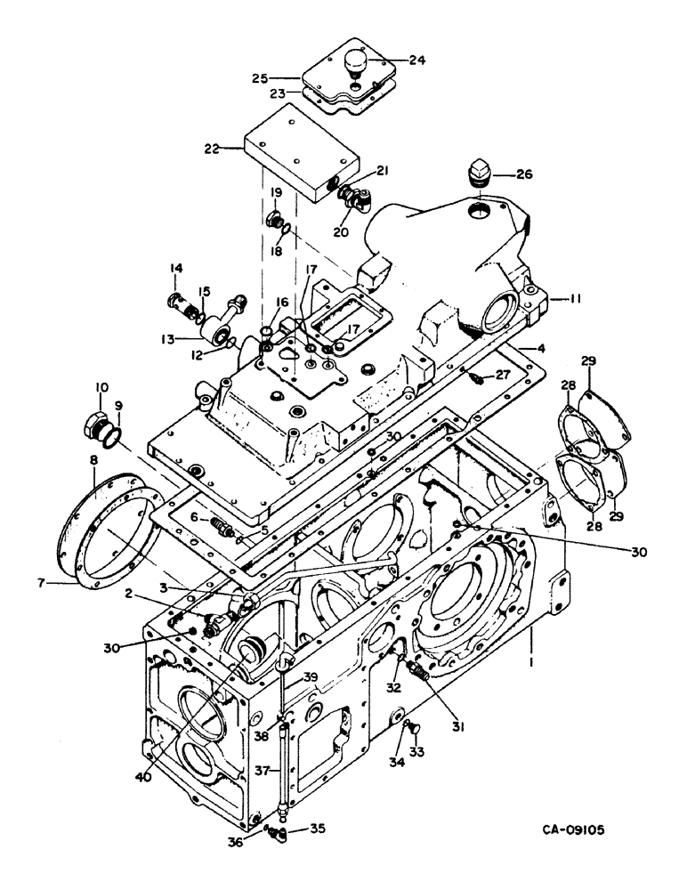 Схема запчастей Case IH 385 - (07-08) - DRIVE TRAIN, REAR FRAME COVER AND CONNECTIONS (04) - Drive Train