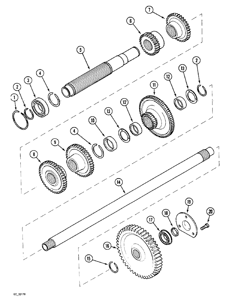 Схема запчастей Case IH 3220 - (6-020) - SPEED TRANSMISSION COUNTERSHAFT, WITH CREEPER (06) - POWER TRAIN