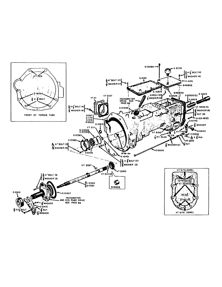 Схема запчастей Case IH 300B-SERIES - (084) - TORQUE TUBE, 300B SERIES TRACTORS (06) - POWER TRAIN