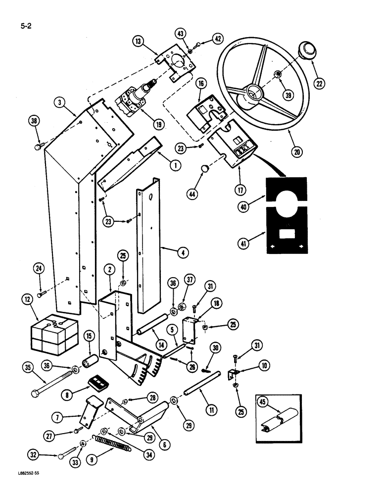 Схема запчастей Case IH 1822 - (5-02) - STEERING SUPPORT AND WHEEL (04) - STEERING