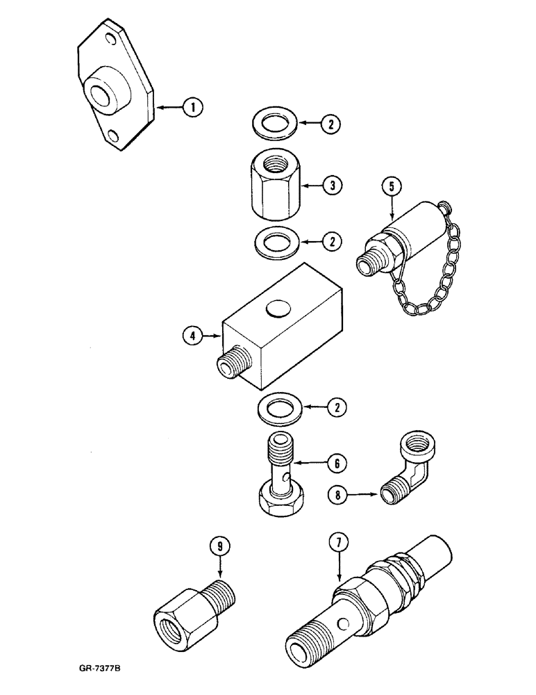 Схема запчастей Case IH 533 - (8-570) - CONNECTING PARTS FOR CASE-IH TEST CENTRE (08) - HYDRAULICS