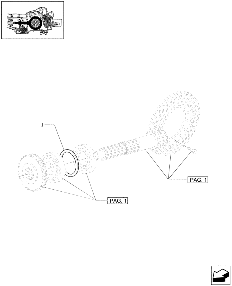 Схема запчастей Case IH JX1100U - (1.32.1[03]) - CENTRAL REDUCTION GEARS - ADJUSTING SHIMS (03) - TRANSMISSION