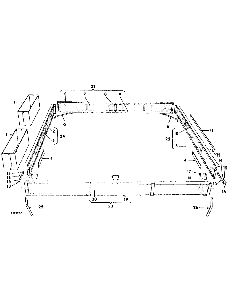 Схема запчастей Case IH 414 - (079) - BASKET EXTENSION ATTACHMENT (80) - CROP STORAGE/UNLOADING