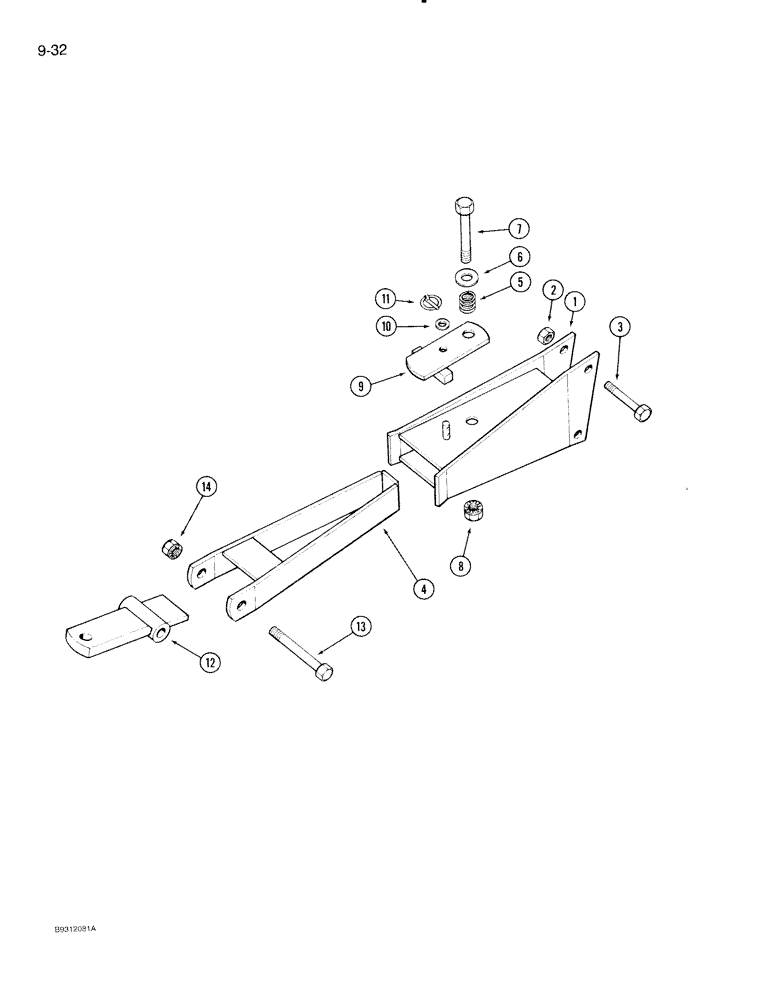 Схема запчастей Case IH 1840 - (9-32) - TANK HITCH, WITH ASSIST WHEEL 