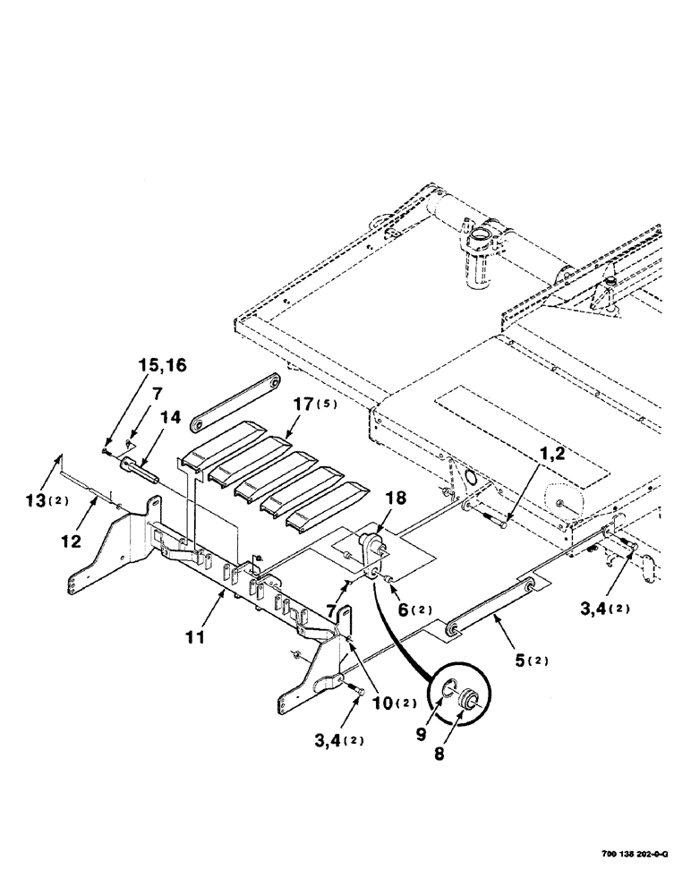 Схема запчастей Case IH 8581 - (10-10) - HITCH AND BALE SUPPORT ASSEMBLIES, 8582 Accumulator