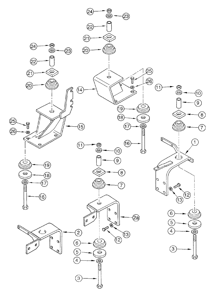 Схема запчастей Case IH MX120 - (09-21) - CAB MOUNTINGS (09) - CHASSIS/ATTACHMENTS